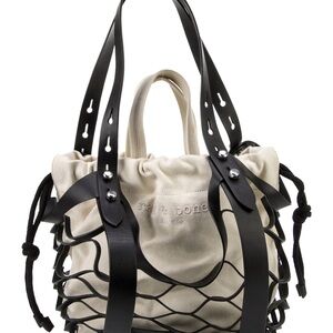 rag & bone Field Mesh Tote Bag Black Leather & Canvas